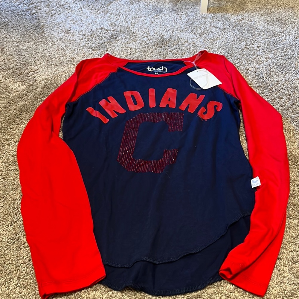 NWT xs women’s Indians t shirt with bling. Red and blue colors by Alyssa Milano